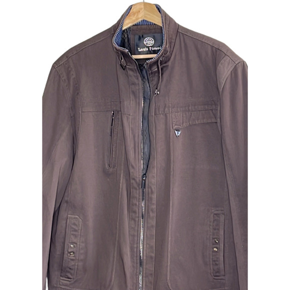 Louis Feraud Men's‎ Brown Jacket Pockets Zip -Up Style Size XL - Picture 2 of 11